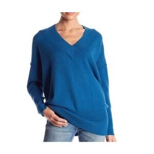 Three Dots From Stitch Fix Poseidon Blue V-Neck Tunic Sweater NWT Small